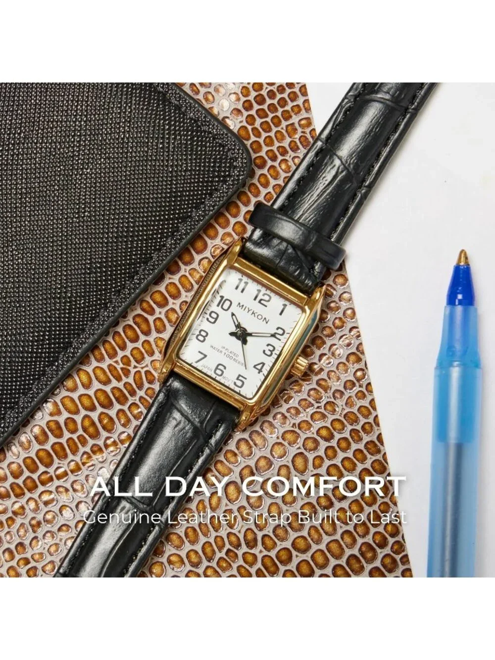 Women's Arabic Gold Case White Dial Dainty Vintage Tank Classic Square Watches